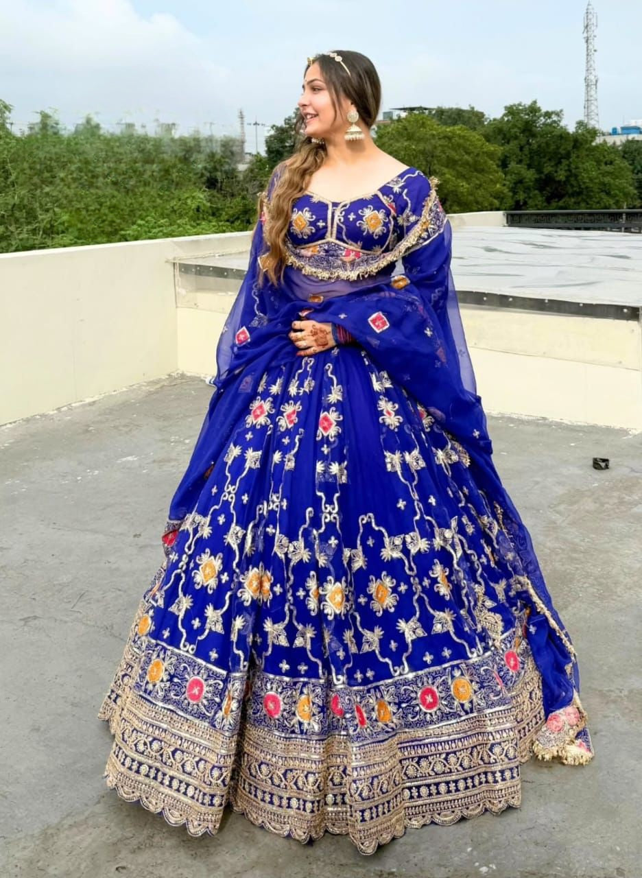 Designer 4-Meter Gher Rajasthani Poshak | Blooming Georgette, Fancy Kali & Sequence Work