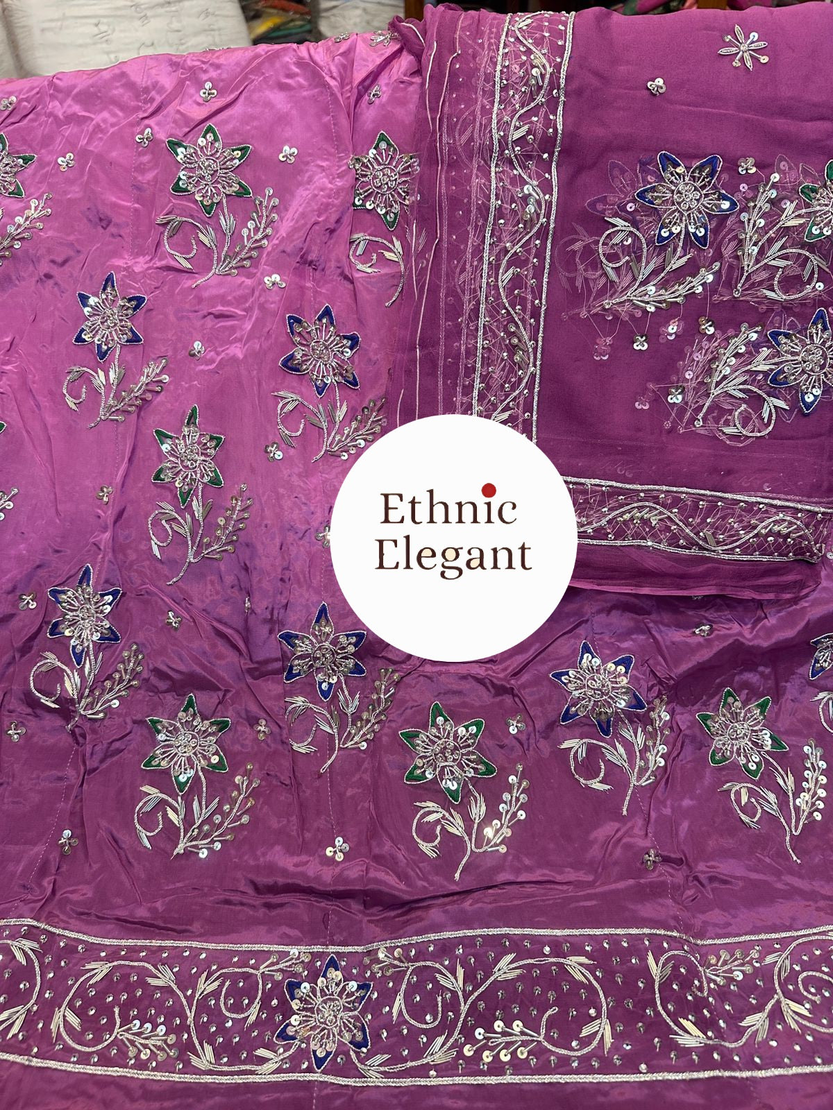 Natural Silk Thakurji Pure Odhna | Heavy Zardozi & Dabka Work Royal Rajwadi Poshak