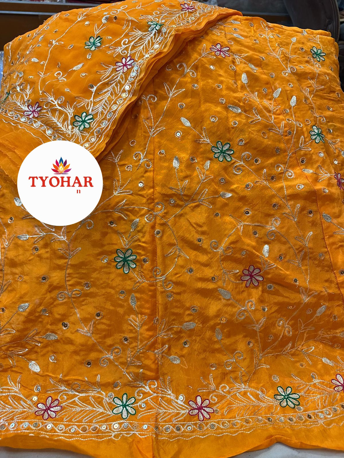 Upada pure odhna heavy jari work poshak