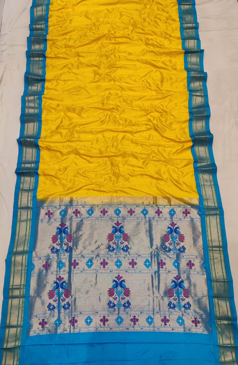 9 yard kadiyal pure silk paithani Saree