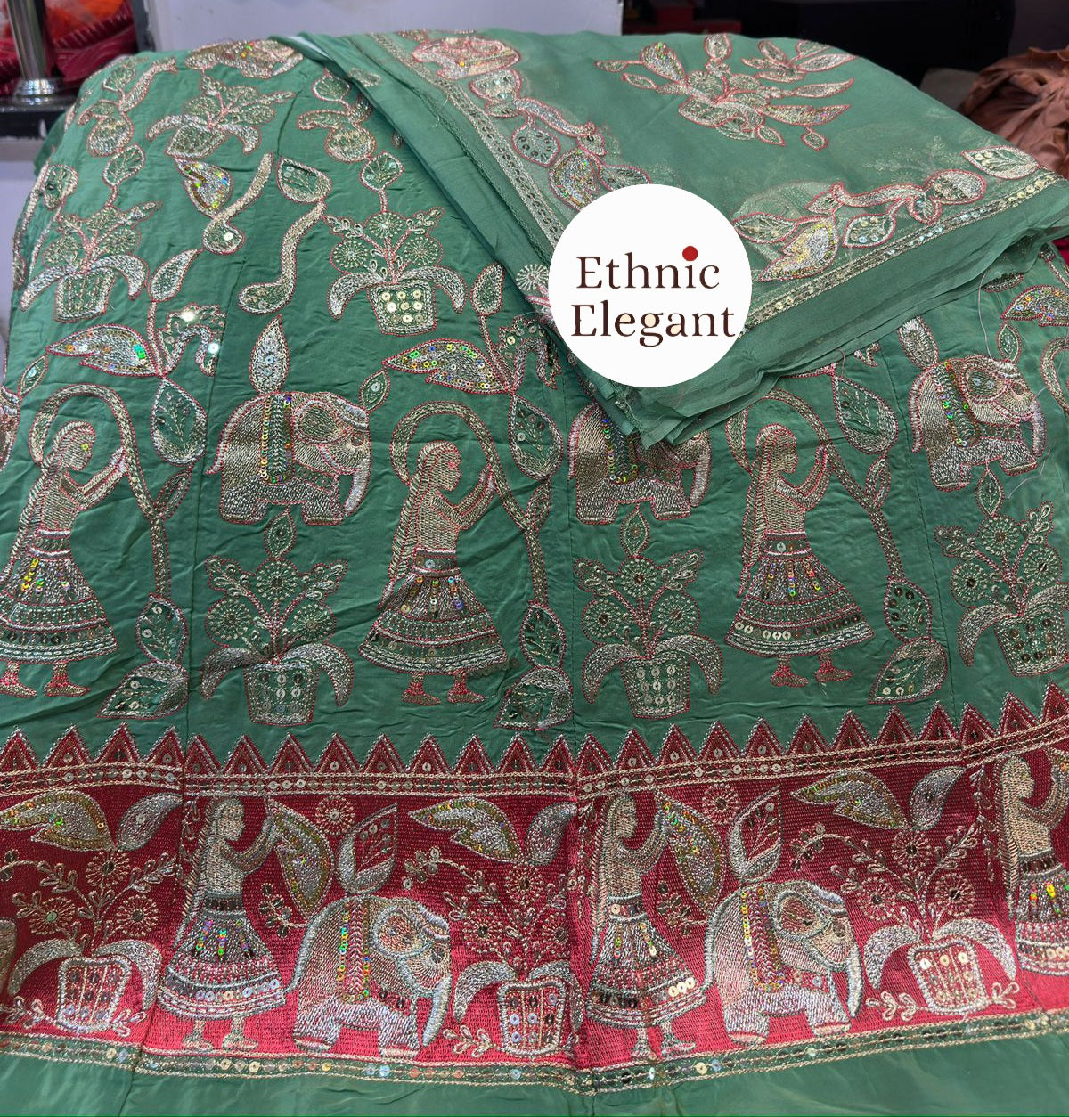 Natural silk poshak thakurji pure odhna heavy patch work handwork poshak