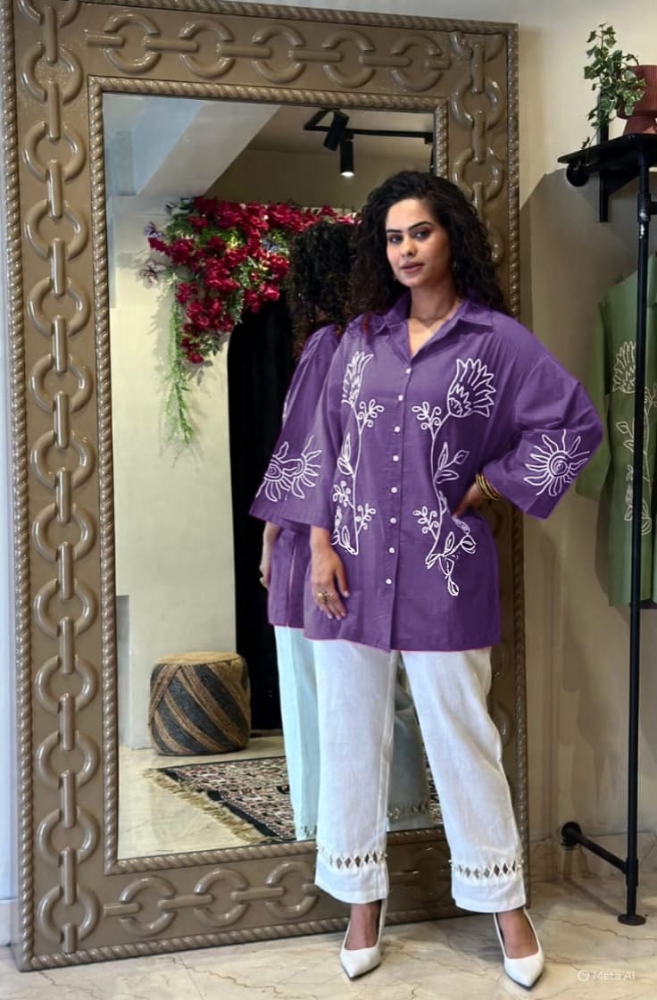 Elegant heavy Embroidery work top & pent set Size L M XL XXL
