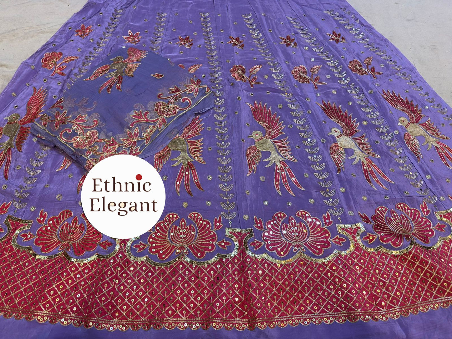 Elegant Natural Silk Thakurji Odhna Poshak with Intricate Patch Hand Embroidery   code: sy