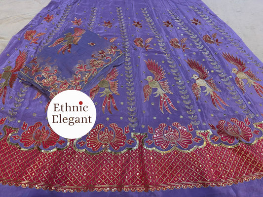 Elegant Natural Silk Thakurji Odhna Poshak with Intricate Patch Hand Embroidery   code: sy