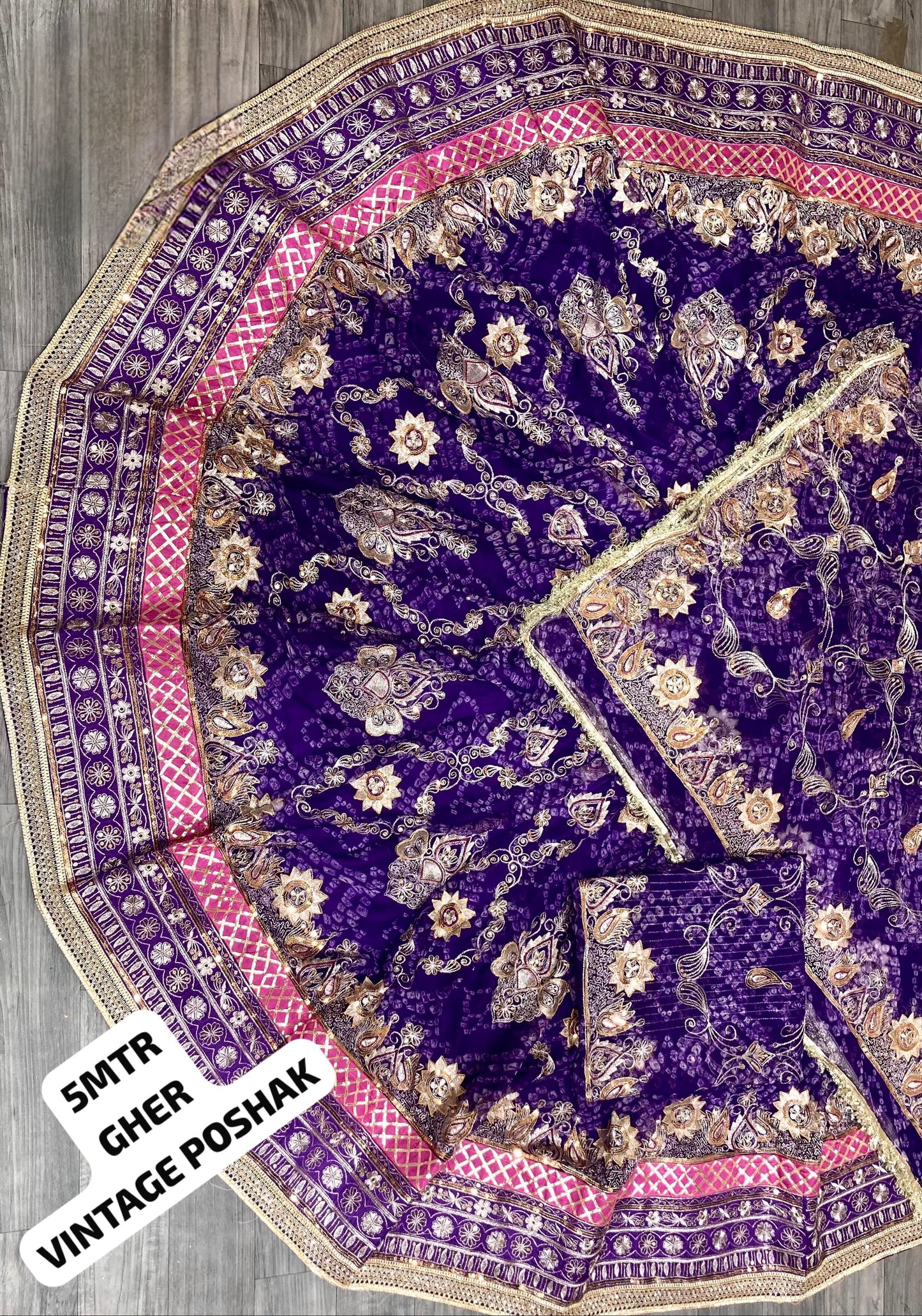 Royal Rajwadi VINTAGE STYLE Chunri Rajputi poshak