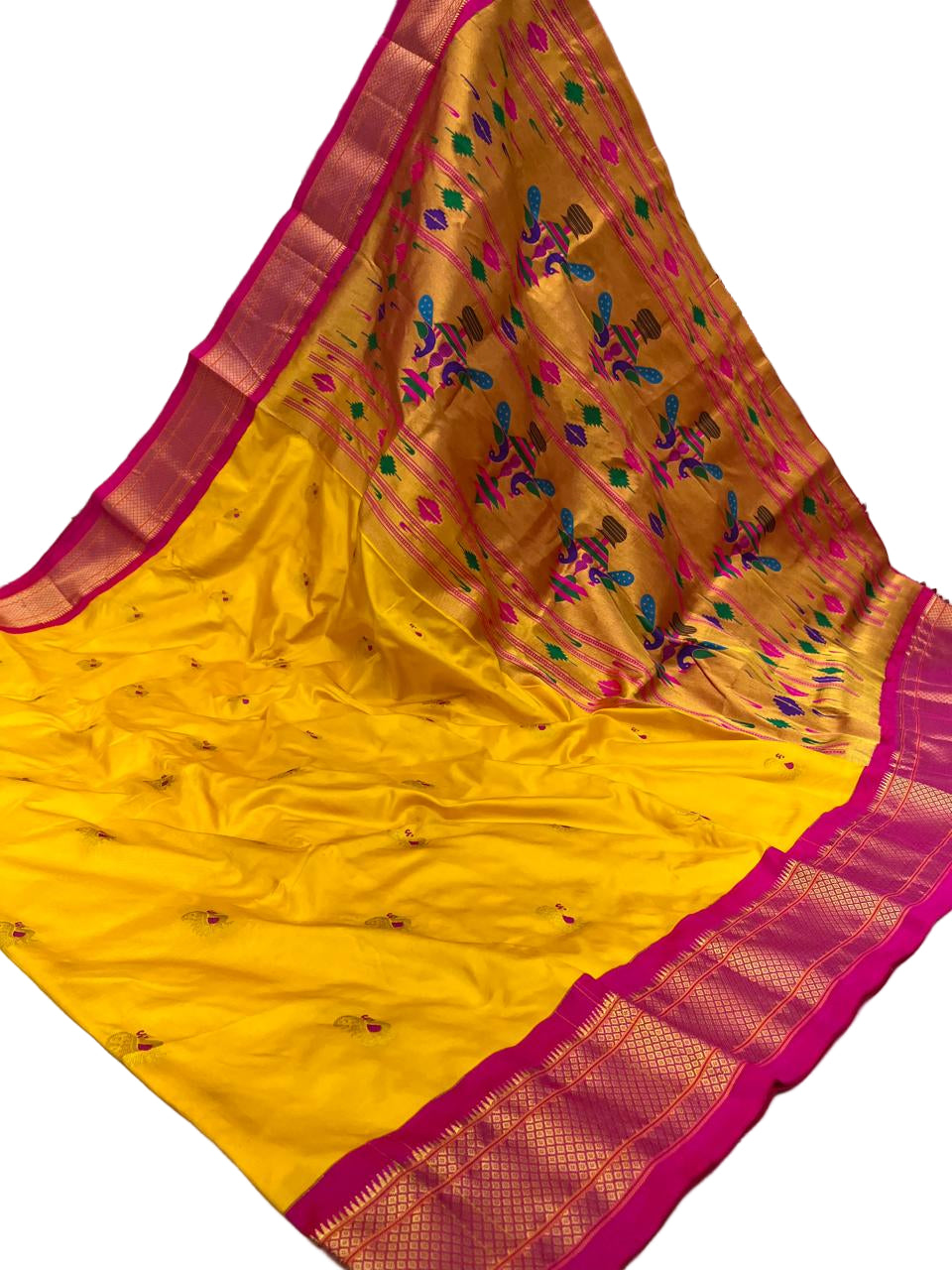 KADIYAL BORDER PEACOCK DESIGN PURE SILK PAITHANI SAREE