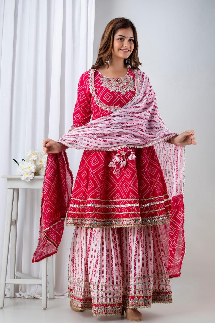 Handwork Embroidered Sharara Suit Set – Elegant Festive Ensemble