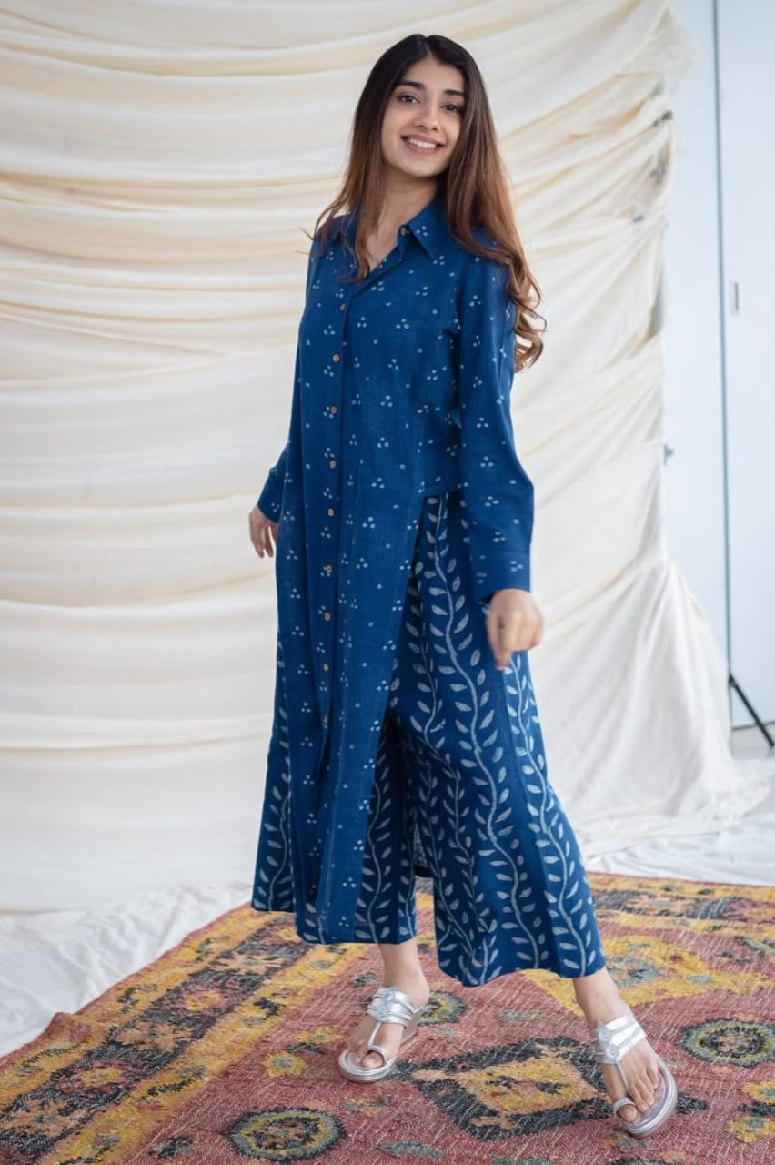Beautiful Dabu print  new style kurta with plazo set  size 38 to 46