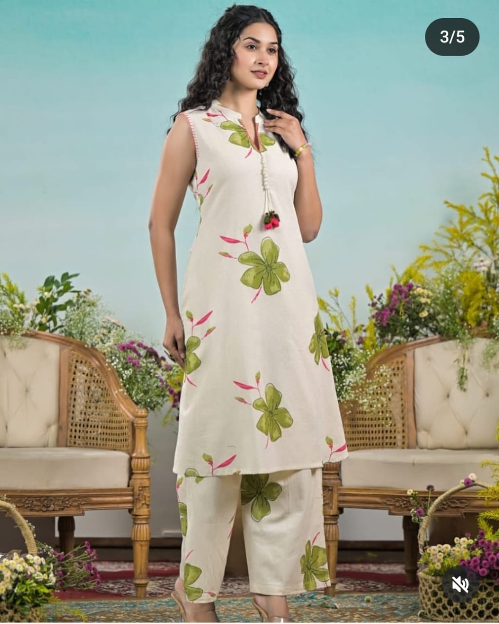 Beautifully aline Cotton kurta set   Sizes : 38, 40, 42, 44, 46*