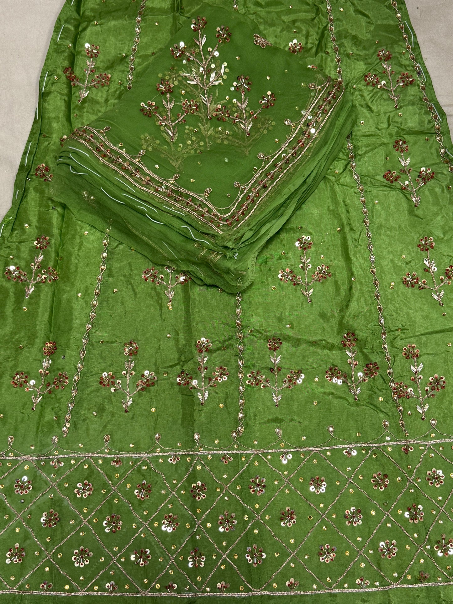Upda silk pure odhna heavy jardoji work elegant Rajputi Poshak