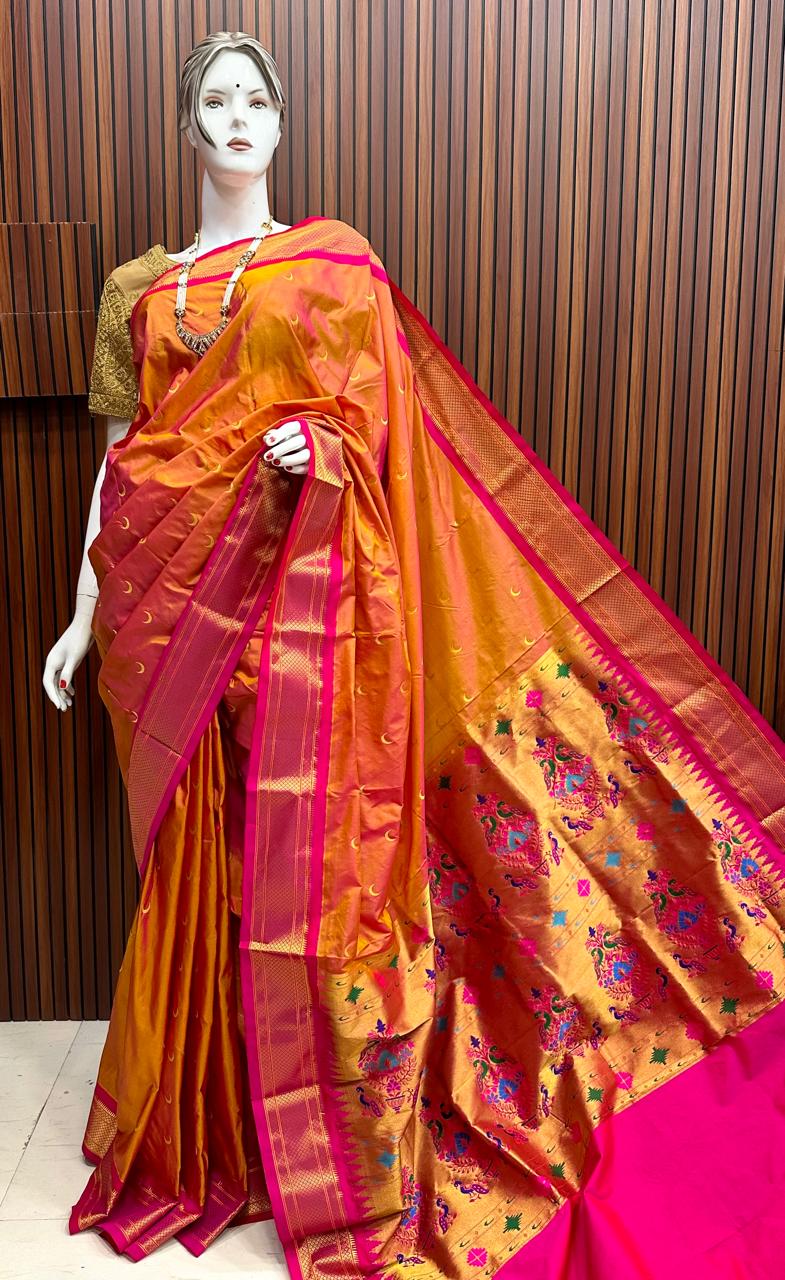 Chandrakor pure silk paithani Saree