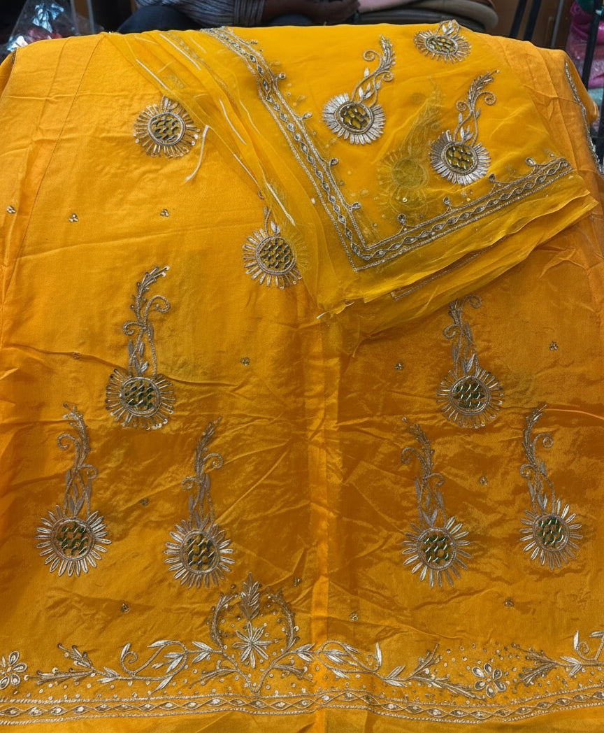 Upada Silk Poshak with Pure Thakurji Odhna | Heavy Dabka & Jardoji Handwork