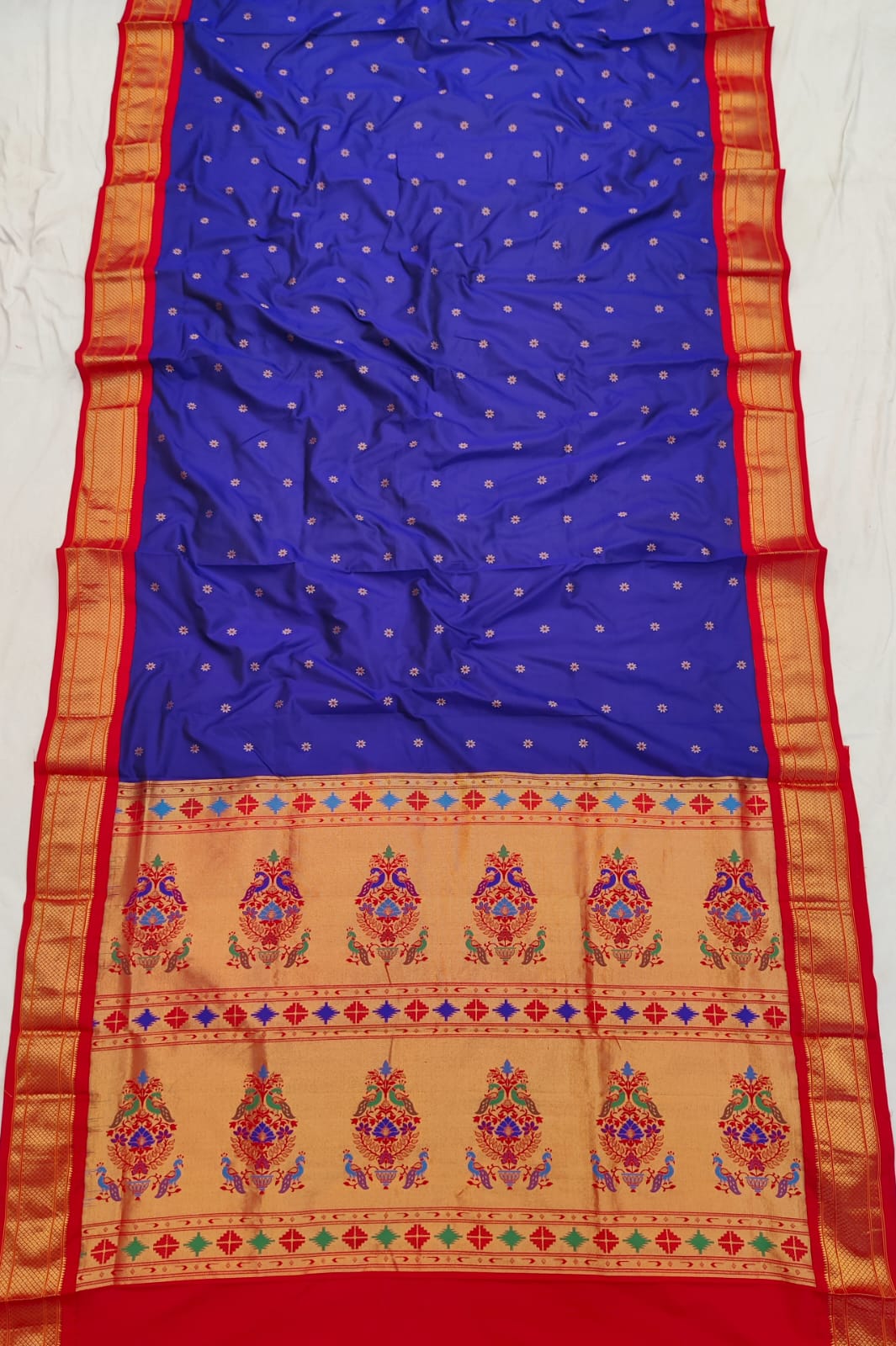 9 yard kadiyal pure silk paithani Saree
