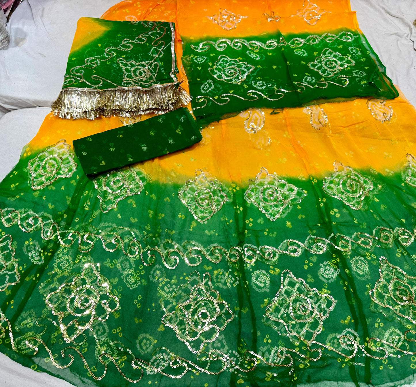 Thakurji pure Rai bandej Elegant poshak