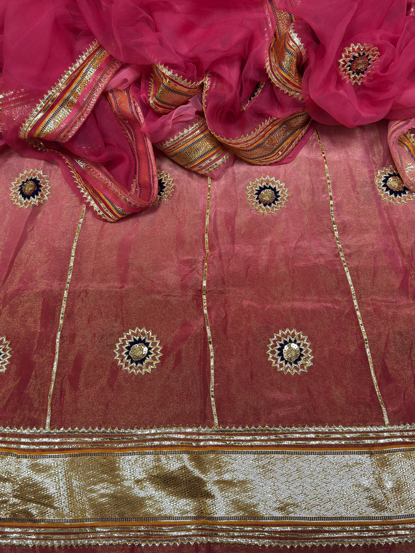 Partywear tissue fabric Rajasthani poshak