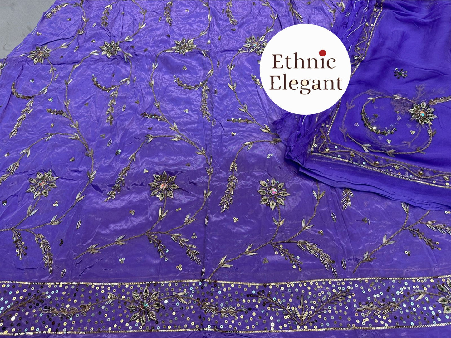 Natural silk thakurji pure odhna dabka + taara  handwork poshak