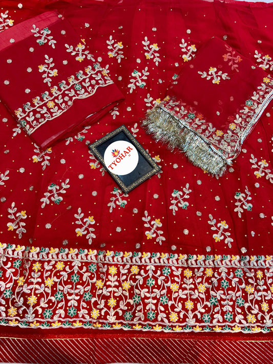 Halfpure Elegant Partywear Rajasthani Poshak | Heavy Boutique Collection (code:mk)