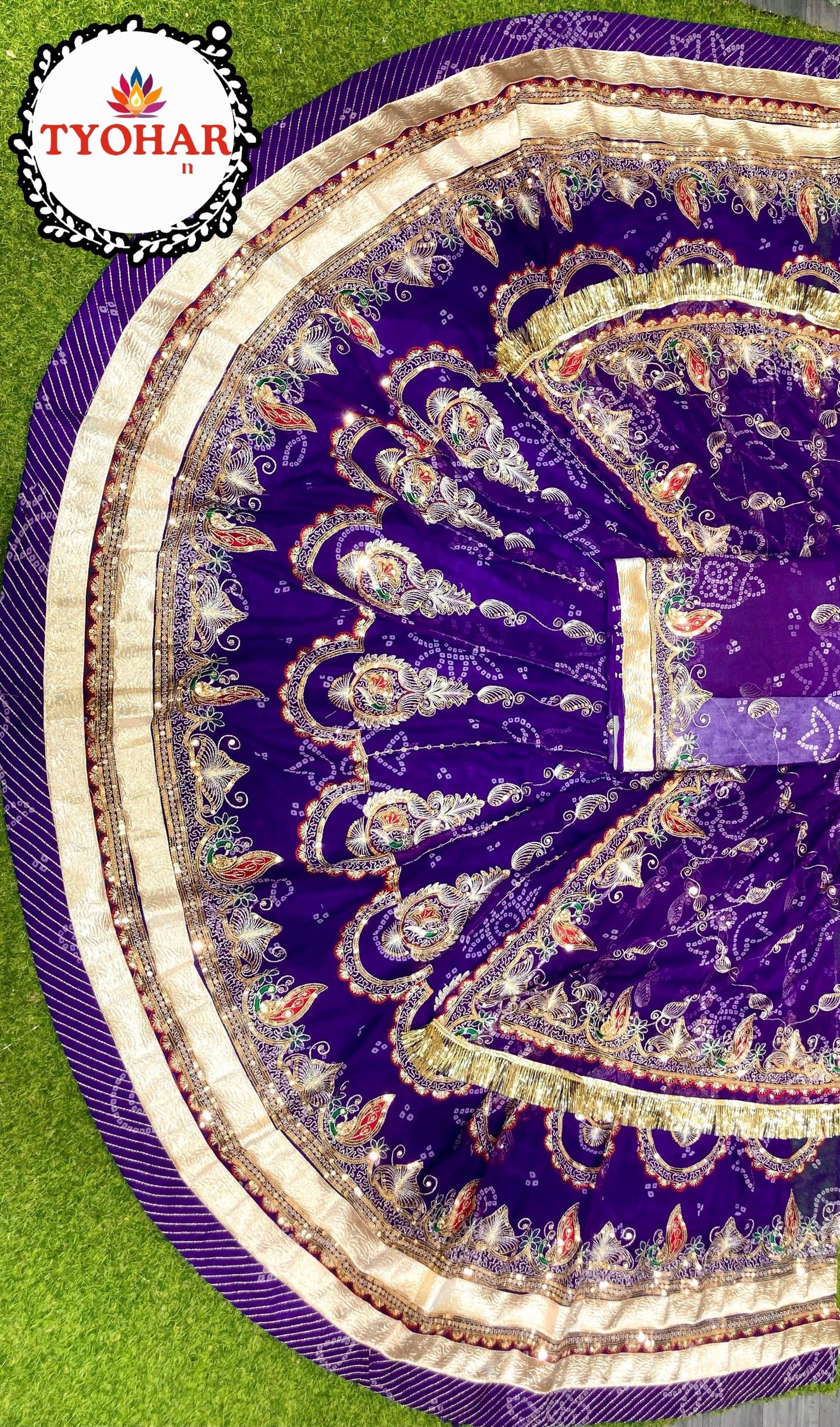 Royal Bandhej Rajwari look poshak