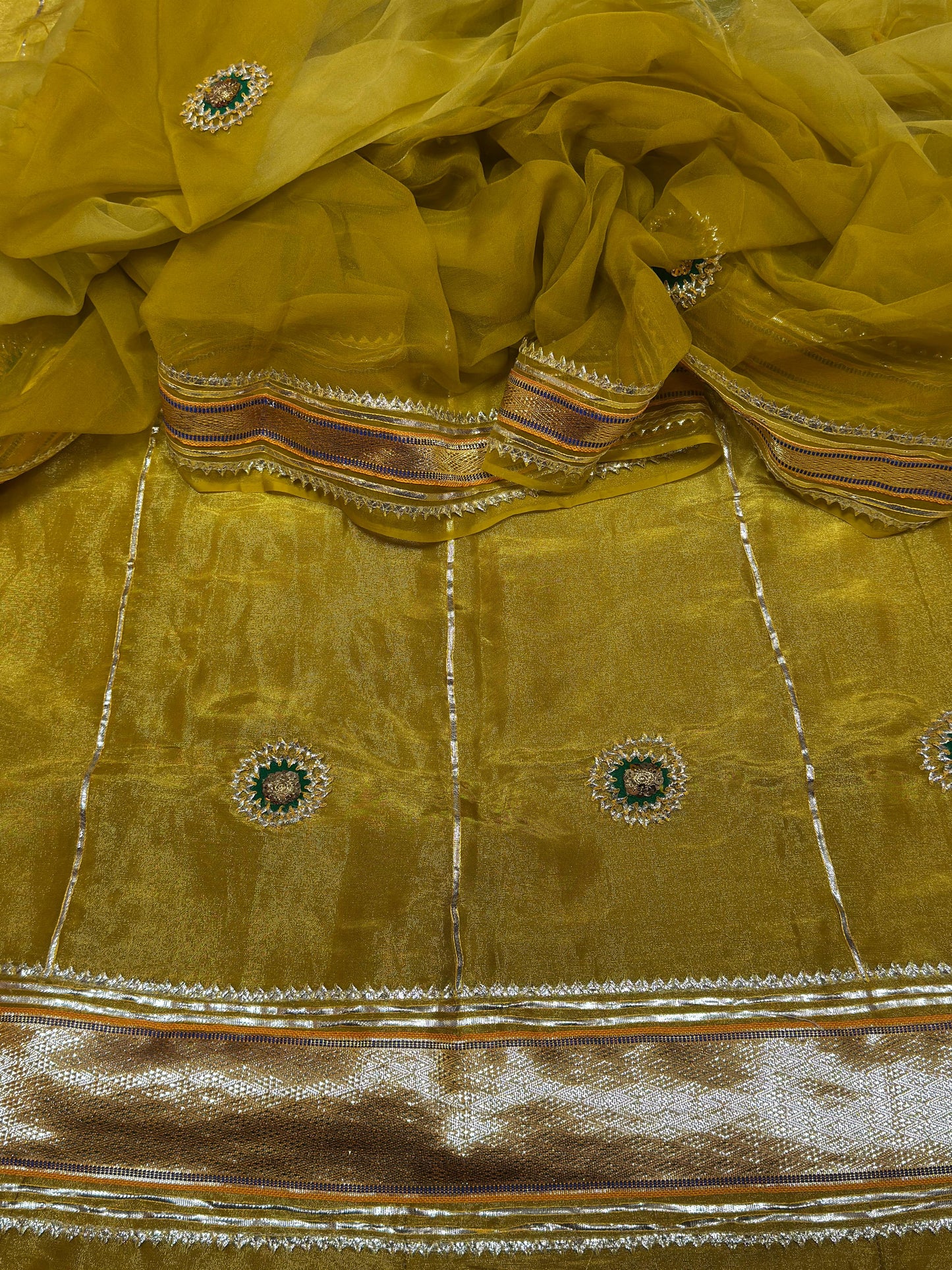 Partywear tissue fabric Rajasthani poshak