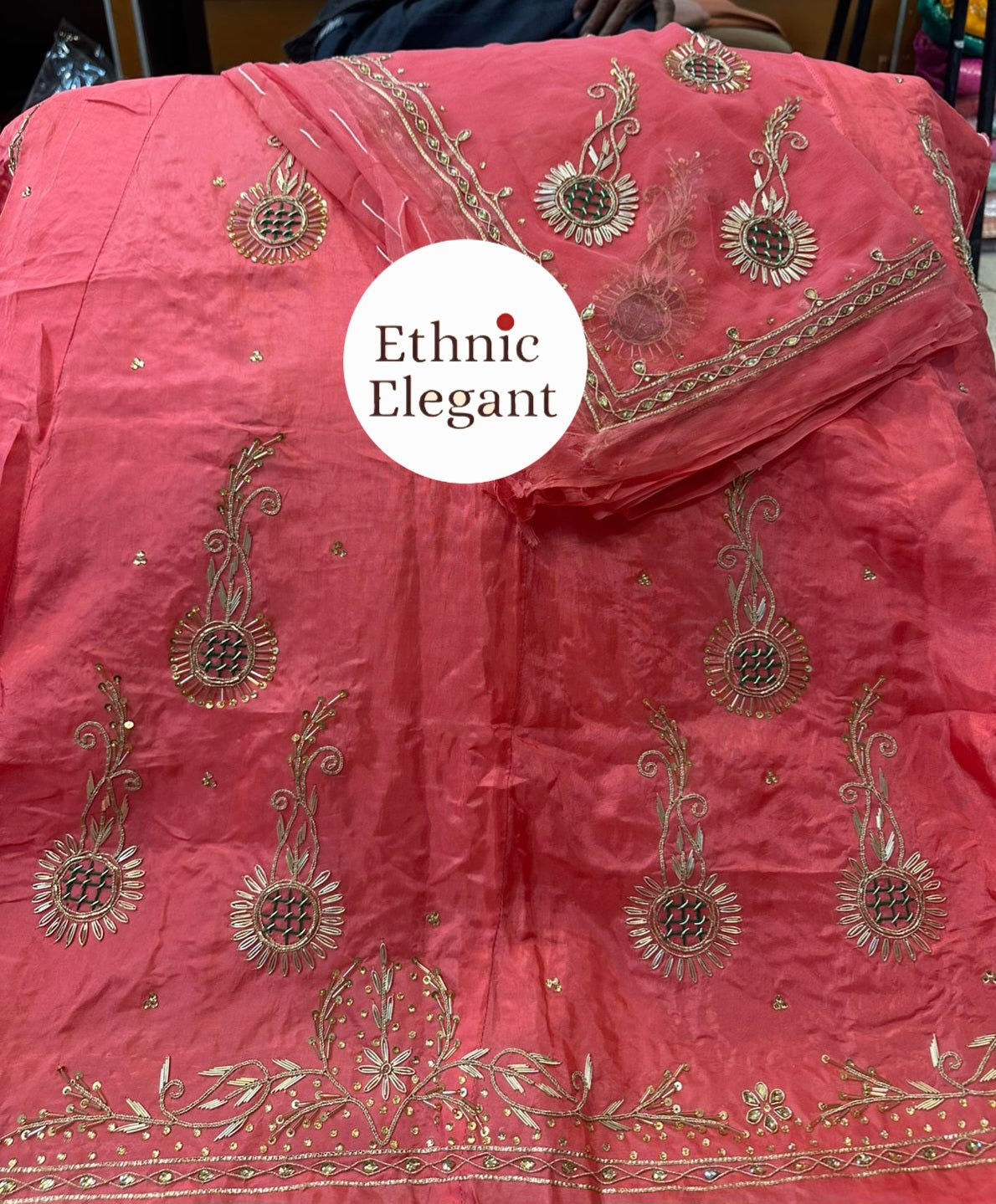 Upada Silk Poshak with Pure Thakurji Odhna | Heavy Dabka & Jardoji Handwork