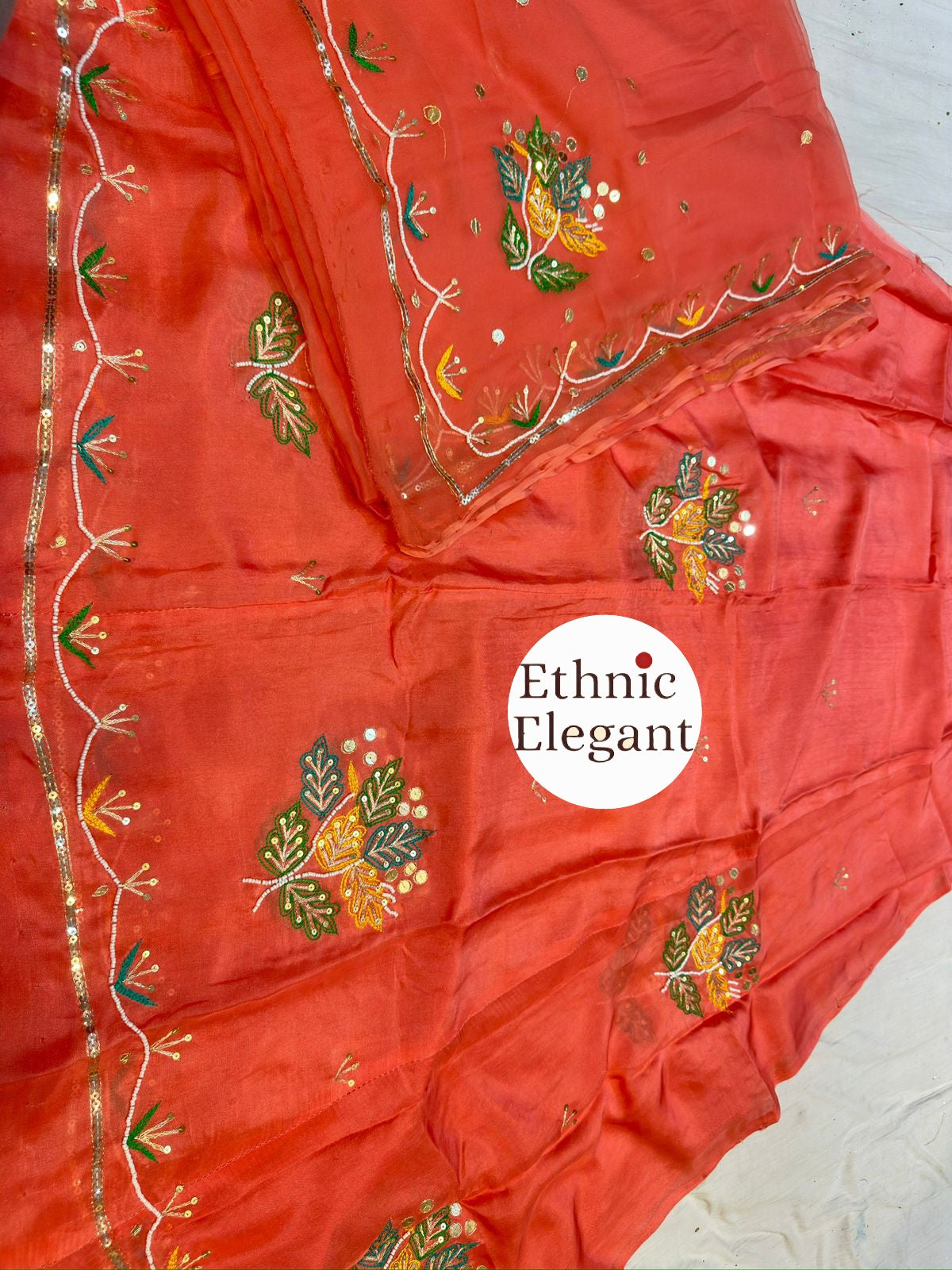 Premium Upada Silk Resham–Moti Handwork Thakurji Odhna | Beautiful Boutique Poshak