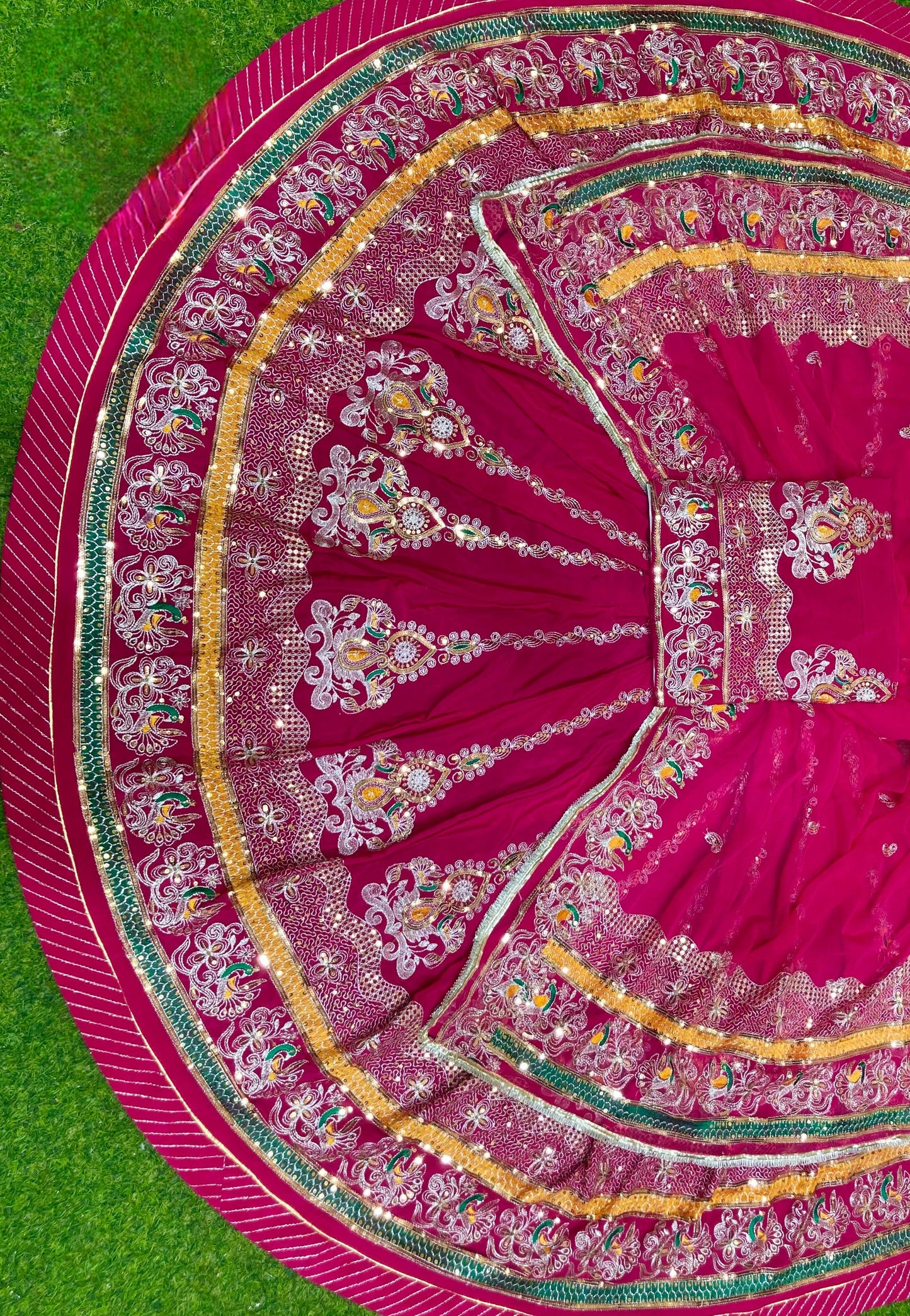 Vintage style Barik Zari work full 4 mt gher heavy beautiful Rajasthani poshak