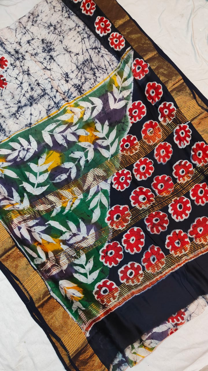 Batik pure Chanderi silk saree