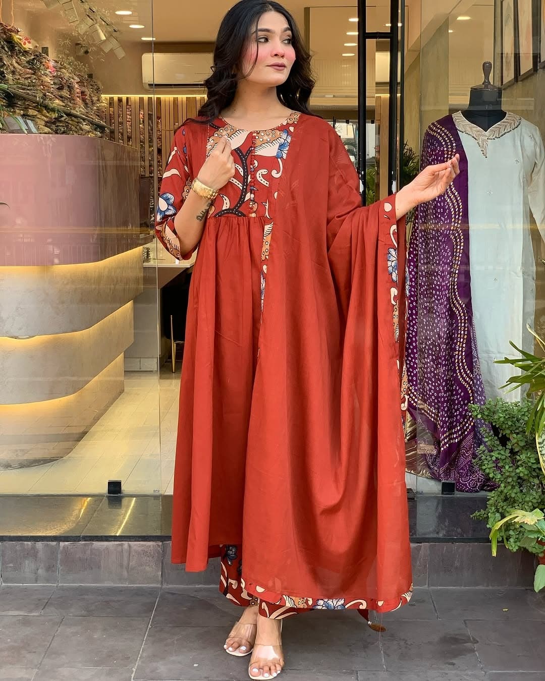 Elegant Partywear Kurti pant set  Size: *M/38, L/40, XL/42, XXL/44,XXXl/46*