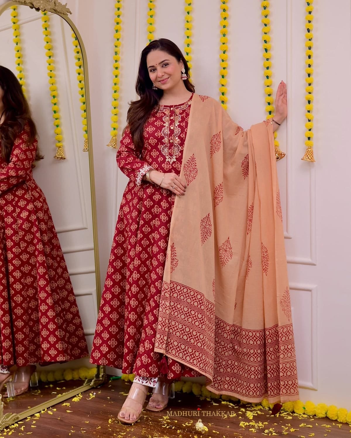 beautifully printed Cotton A Line Suit Sets  Size 38,40,42,44