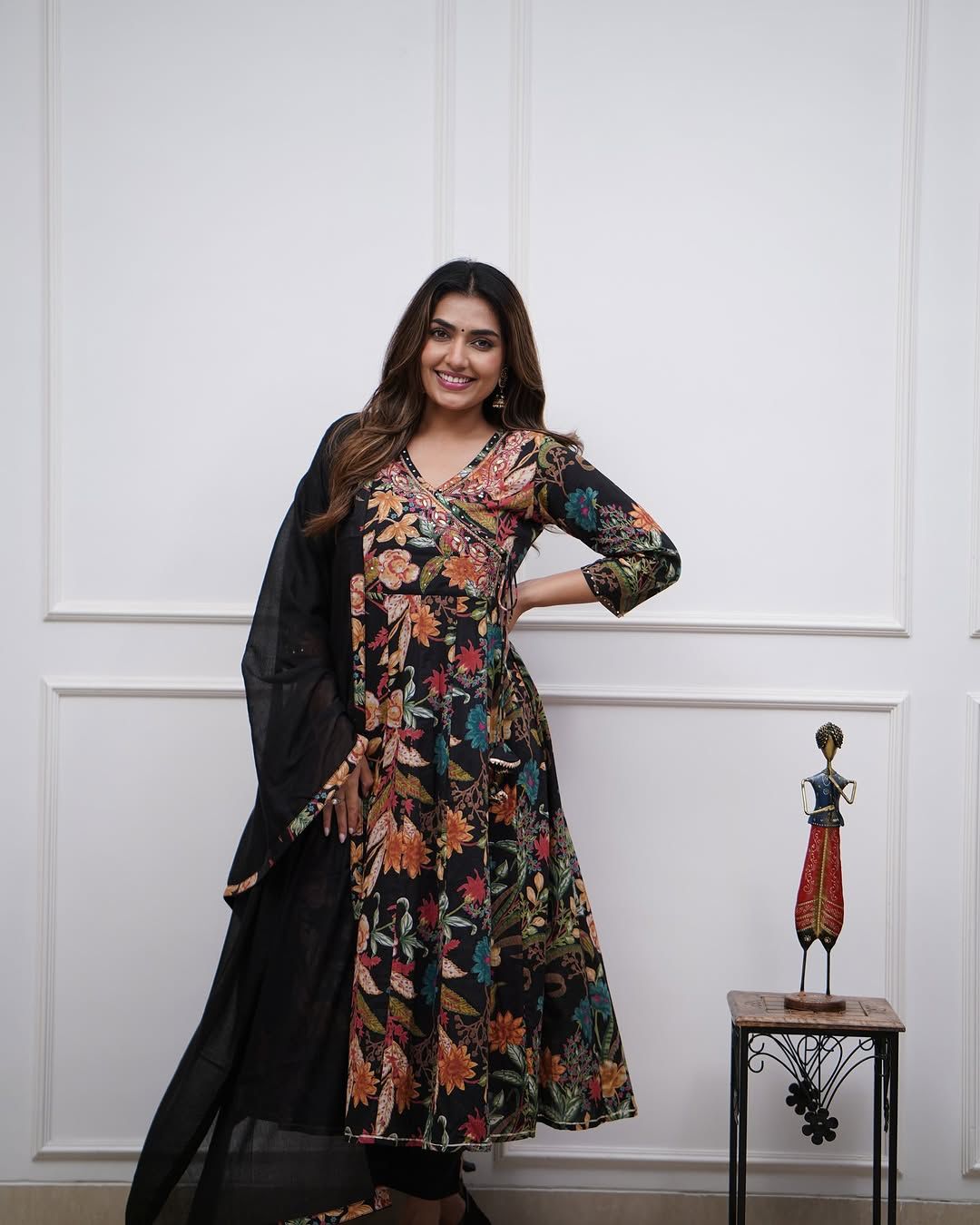 cotton Anarkali duppata pant sets     Size 38/M To 46/XXXL