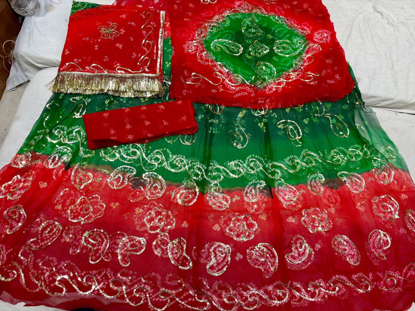 Thakurji pure Rai bandej Elegant poshak