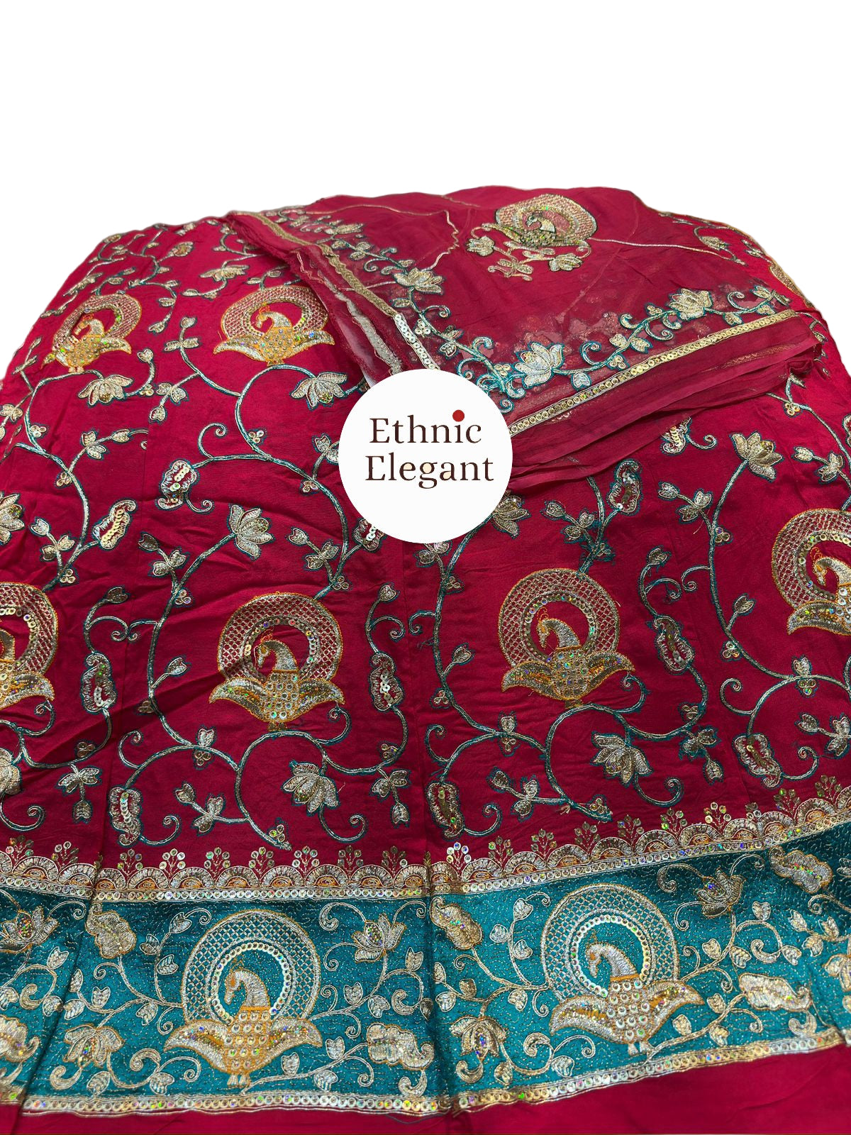 Upada Silk Thakurji Pure Odhna Poshak with Heavy Patch Handwork – Elegant Rajputi Style