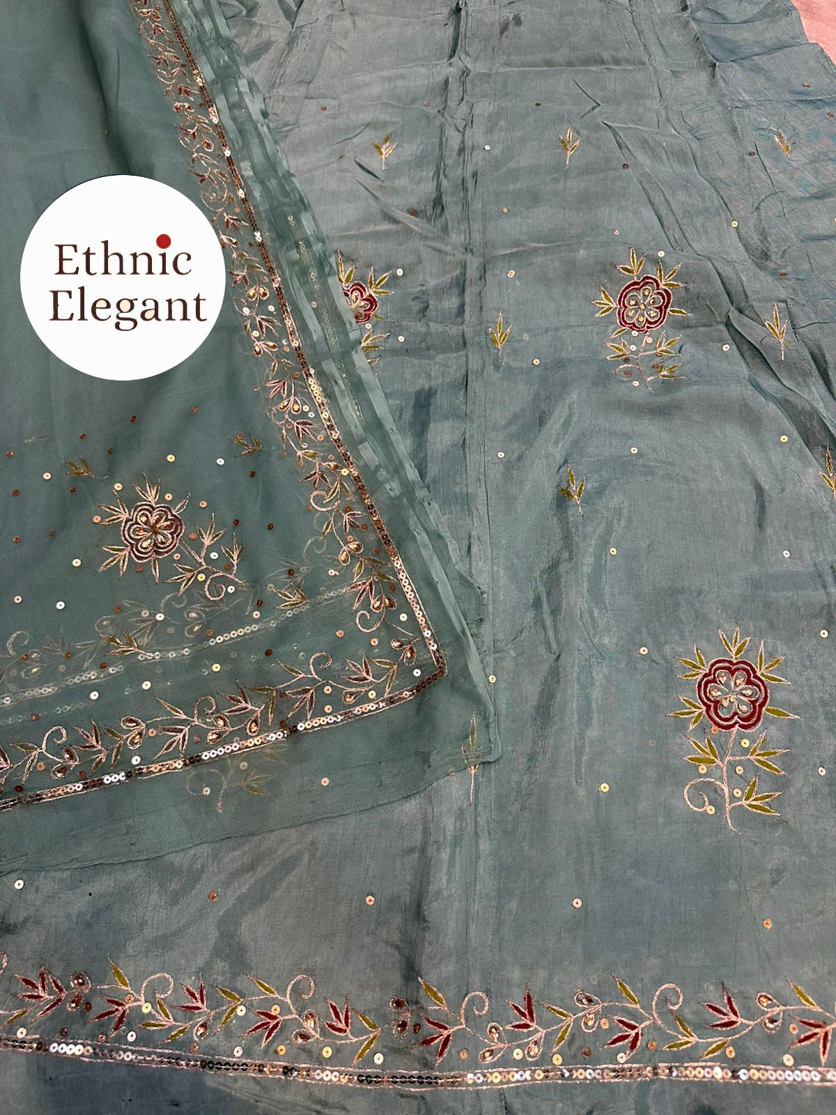 Heavy upada thakurji pure odhna painting + resam handwork Rajasthani poshak