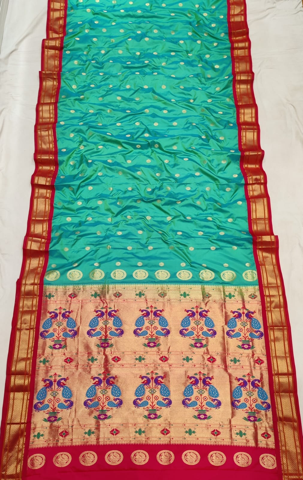 9 yard kadiyal pure silk paithani Saree