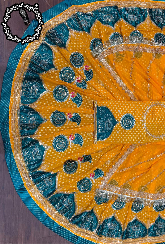 Banarsi FABRIC with  Pure Odhani in New Colours Boutique design beautiful Rajputi poshak