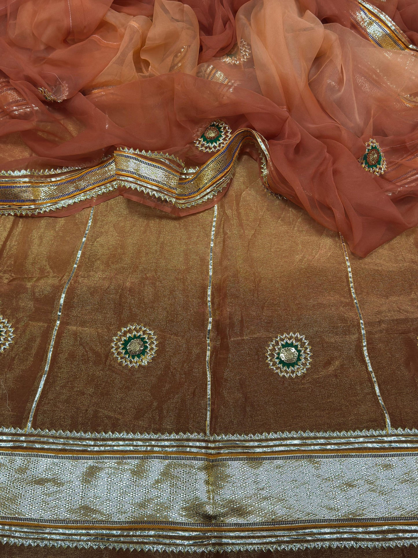 Partywear tissue fabric Rajasthani poshak