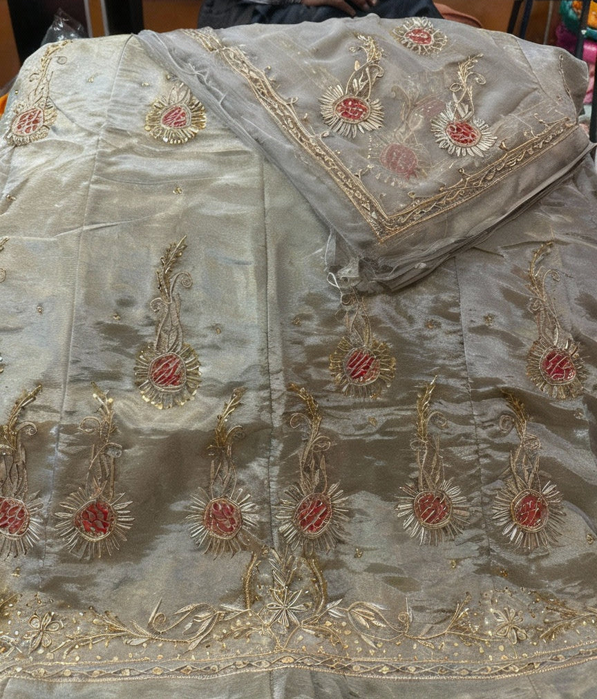 Upada Silk Poshak with Pure Thakurji Odhna | Heavy Dabka & Jardoji Handwork