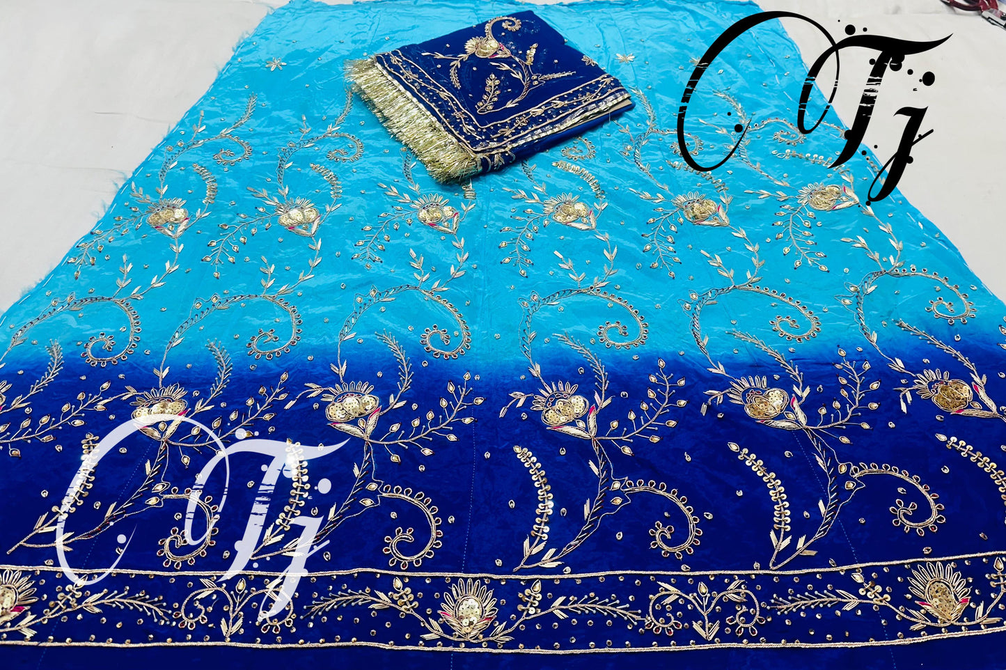 Natural Crap  Pure Thakourji Odhna davka hand work royal Rajwadi Poshak