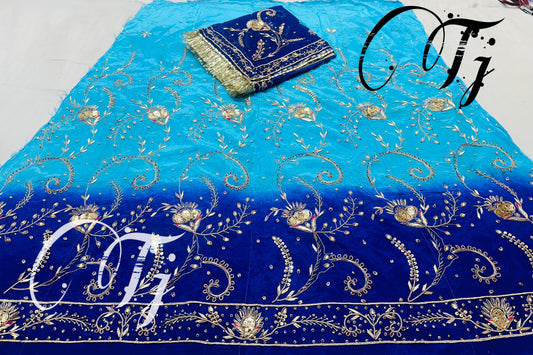 Natural Crap  Pure Thakourji Odhna davka hand work royal Rajwadi Poshak