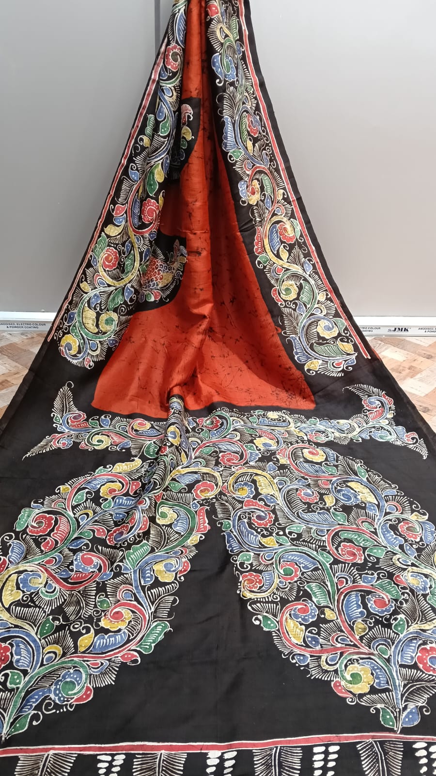 Batik Handprinted Pure Silk saree Silk Mark Certified