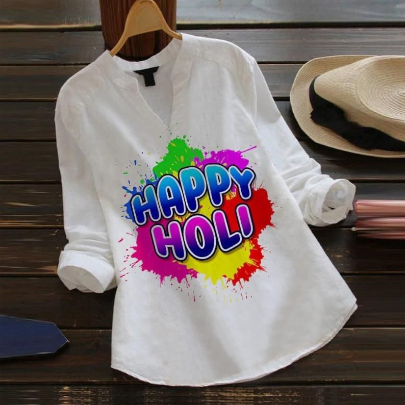 Holi Special Digital Printed Poly Cotton Kurti – Stylish & Comfortable Festive Wear