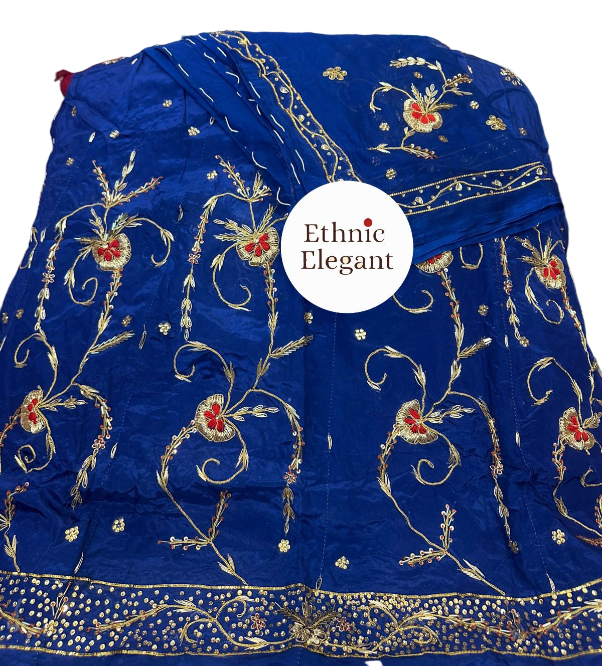 Rajwadi Poshak: Natural Crape with Pure Odhna | Heavy Jardoji & Dabka Handwork