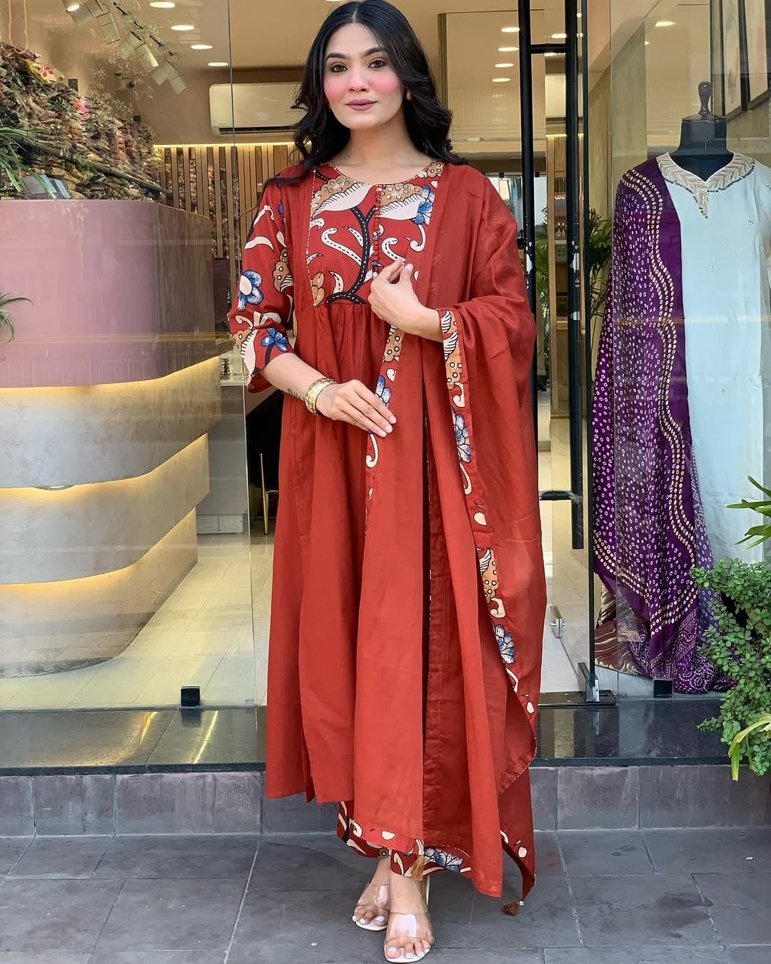 Elegant Partywear Kurti pant set  Size: *M/38, L/40, XL/42, XXL/44,XXXl/46*