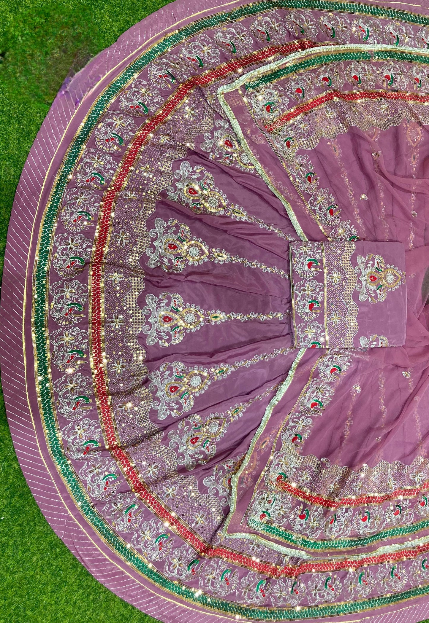 Vintage style Barik Zari work full 4 mt gher heavy beautiful Rajasthani poshak