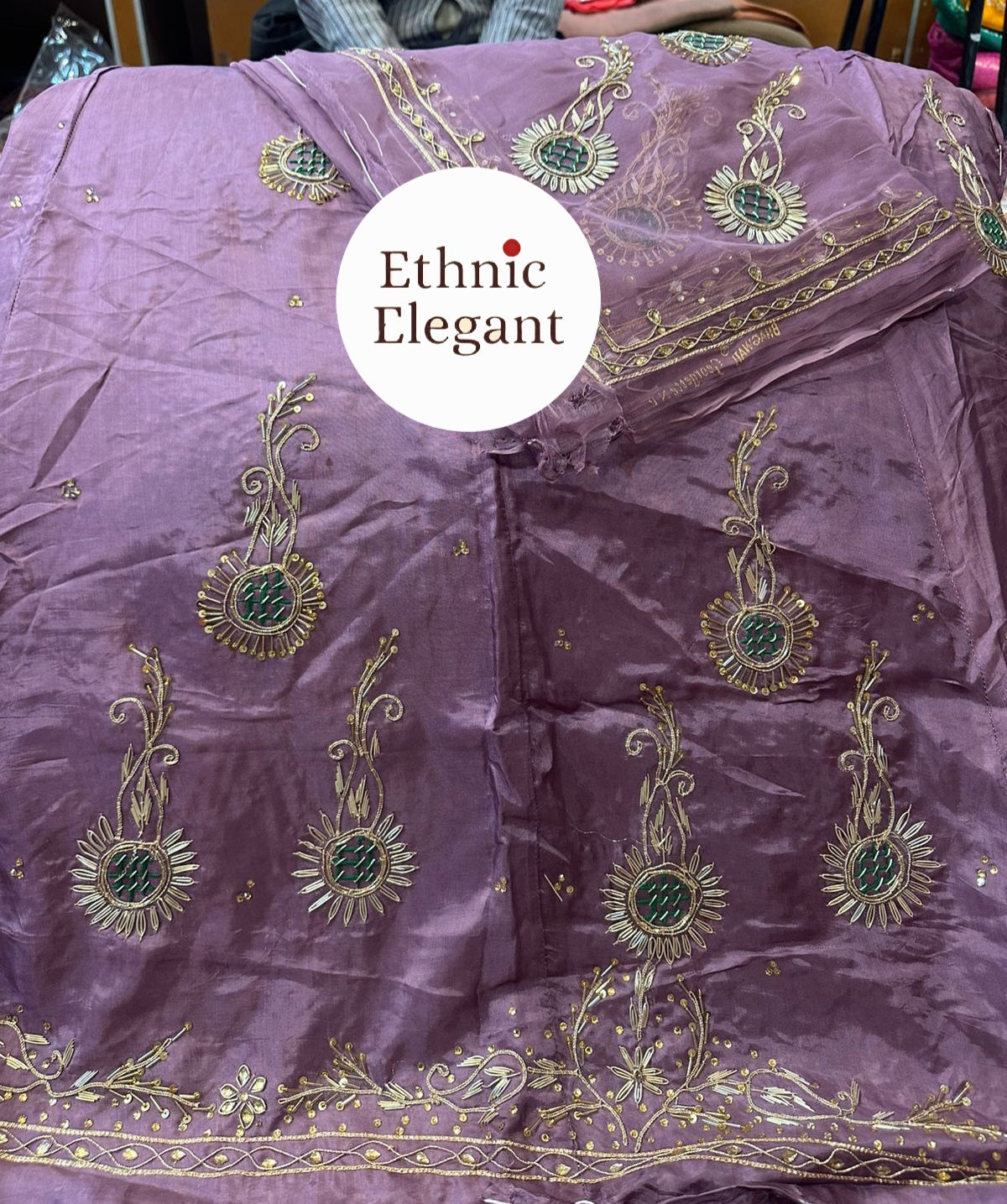 Upada Silk Poshak with Pure Thakurji Odhna | Heavy Dabka & Jardoji Handwork