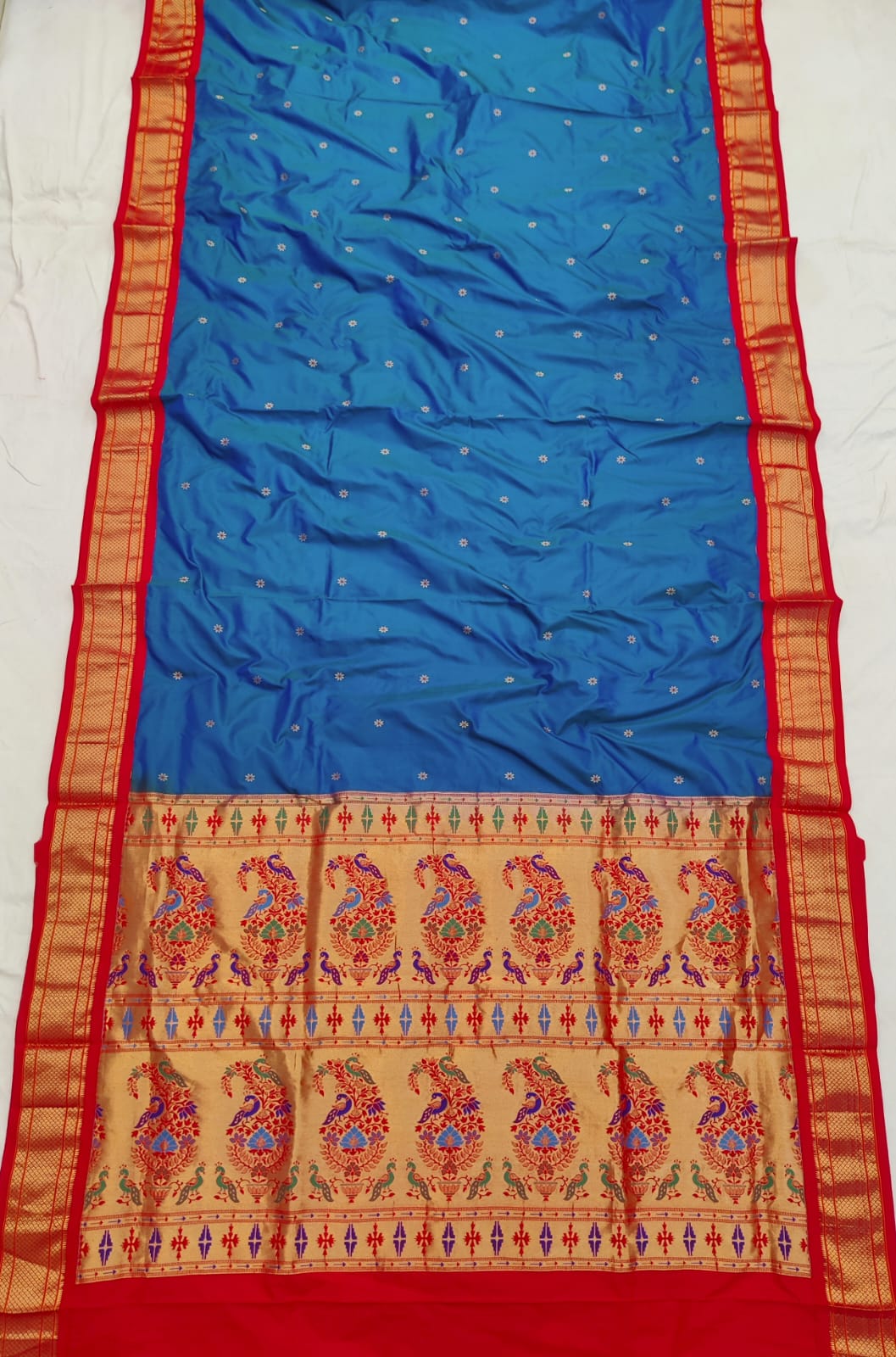 9 yard kadiyal pure silk paithani Saree