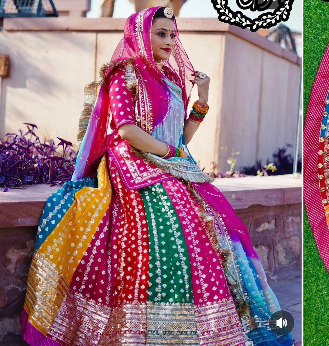 Traditional colorful Rajasthani poshak